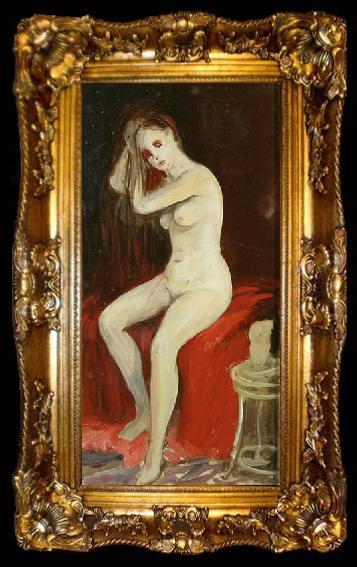 framed  George Benjamin Luks Seated Nude, ta009-2